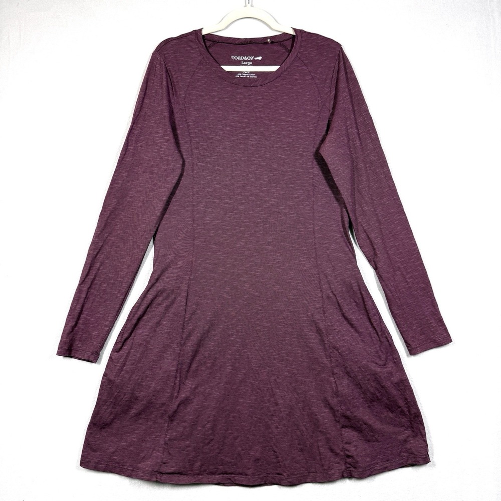 Toad and Co Dress Womens Large Windmere Long Sleeve Granola Gorpcore Organic